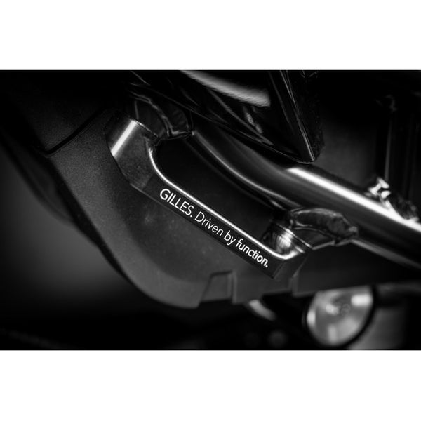 Gilles PPC pillion peg covers fitted to a BMW M 1000 RR