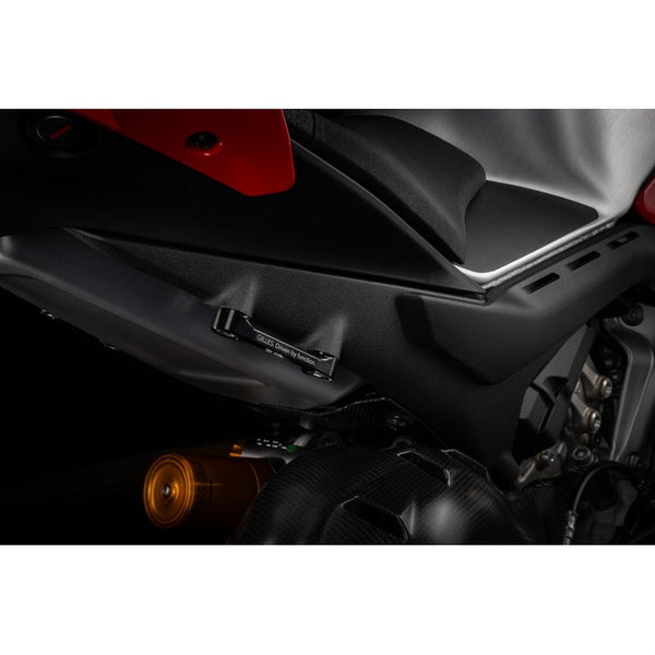 Gilles PPC pillion peg covers fitted to a motorcycle, view 2