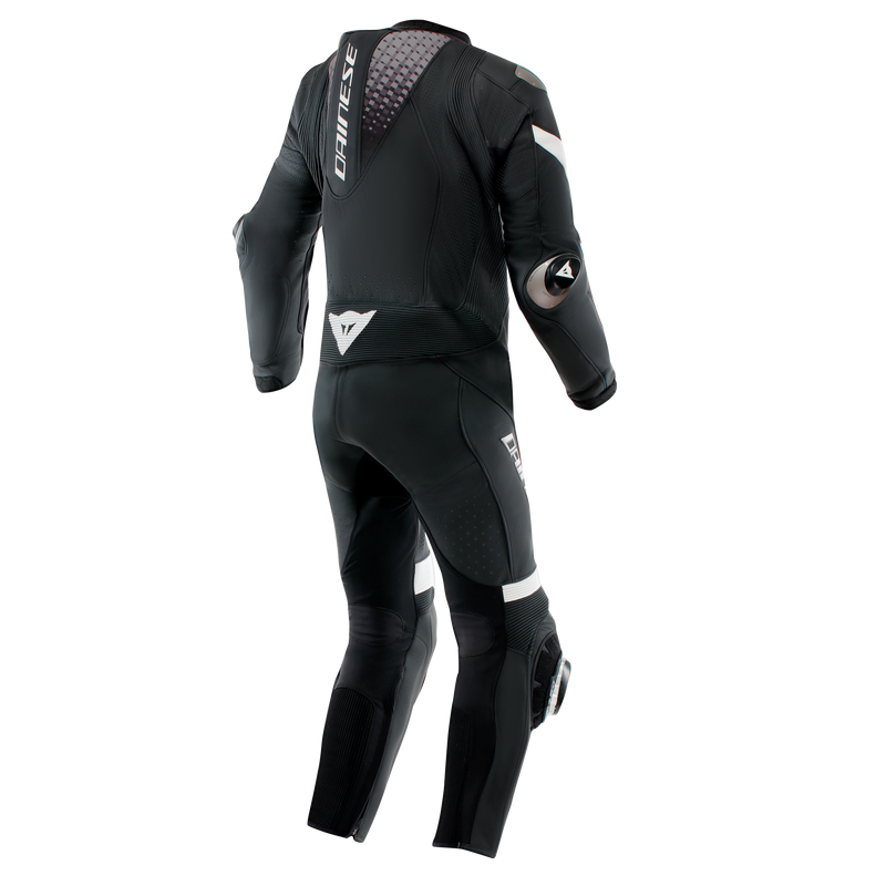 Dainese Laguna Seca 6 one-piece perforated leather race suit in Black and White