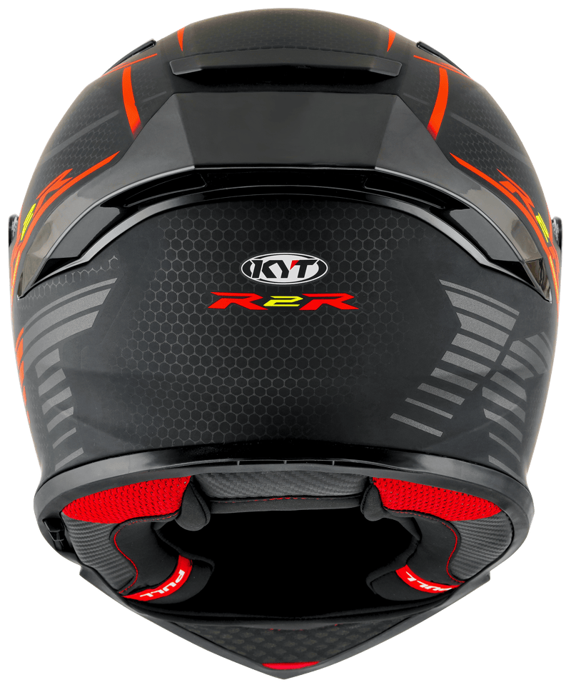 KYT R2R helmet Concept matte black and red full-face view