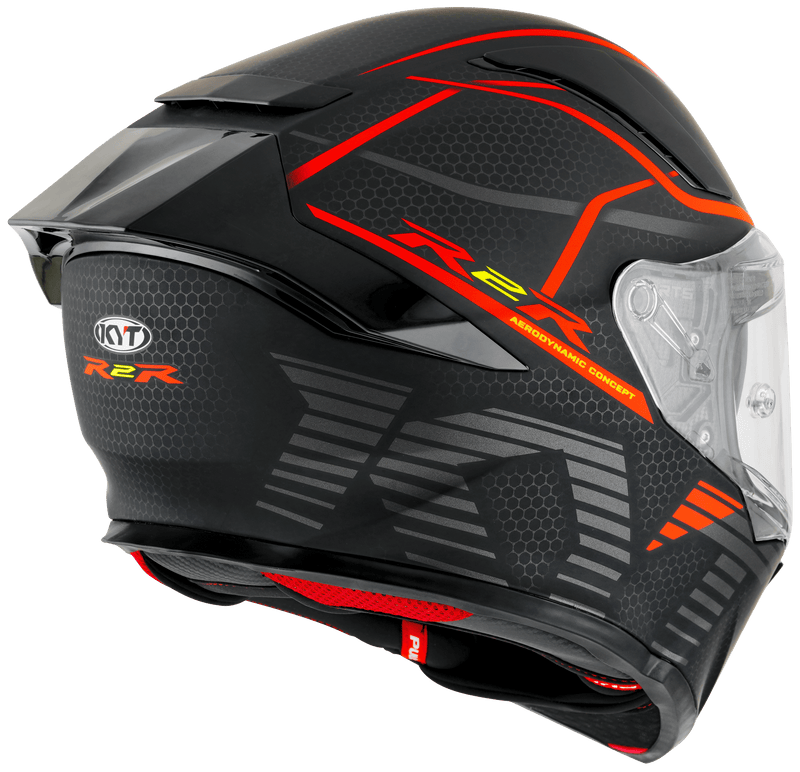 KYT R2R helmet Concept matte black and red full-face view