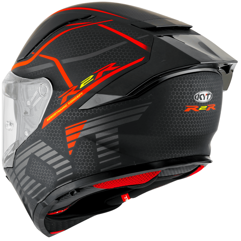 KYT R2R helmet Concept matte black and red full-face view