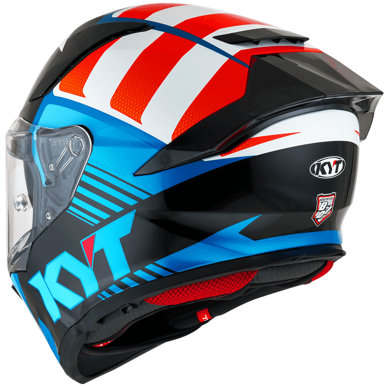 KYT R2R full-face helmet in Straight finish, front three-quarter view