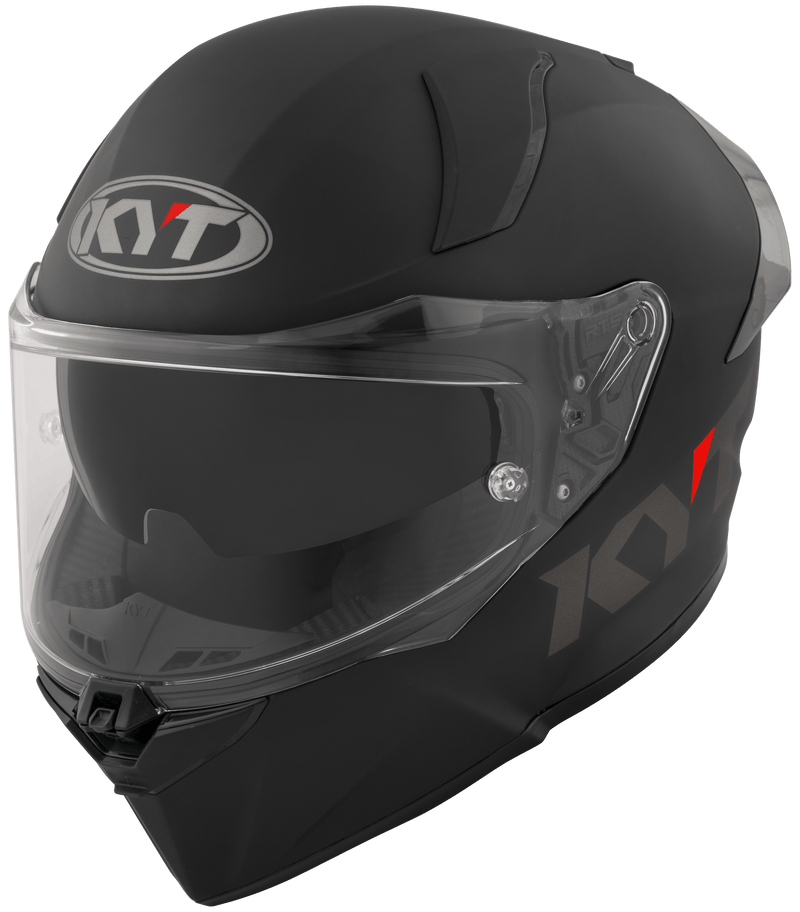 KYT R2R Plain full-face helmet in matte black, side view