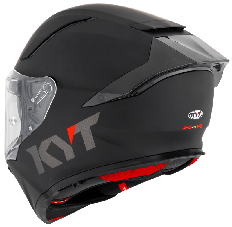 KYT R2R Plain full-face helmet in matte black, side view