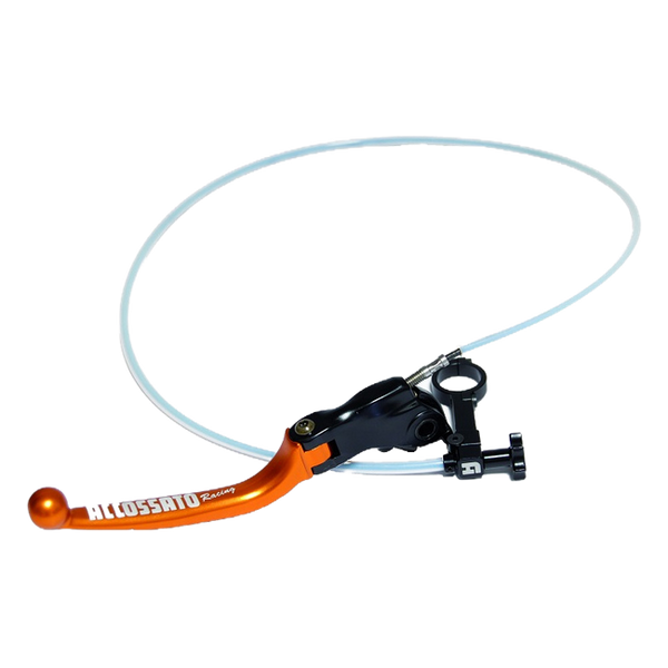 Accossato folding brake lever RA001 with orange blade, black base and remote adjuster for Moto Morini Corsaro 1200 (2007-2017)