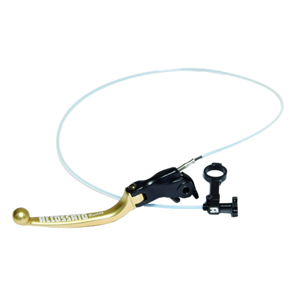 Accossato folding brake lever RA001 with gold blade, black base and remote adjuster for Aprilia TUONO V4 1100 (2018)