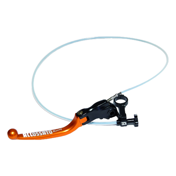 Accossato folding brake lever RA002 with orange blade, black base and remote adjuster for Ducati Panigale V4 R (2019)