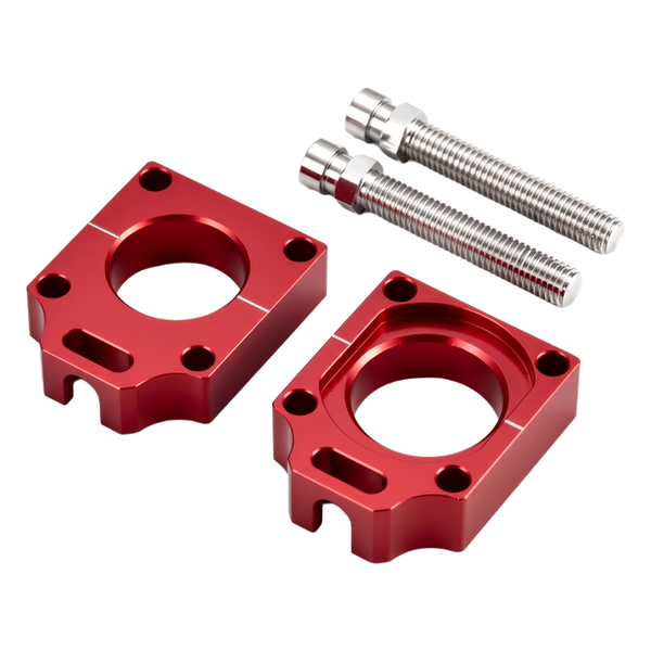 Accossato off-road rear axle blocks RCH2 for Honda CRF450R, red colour
