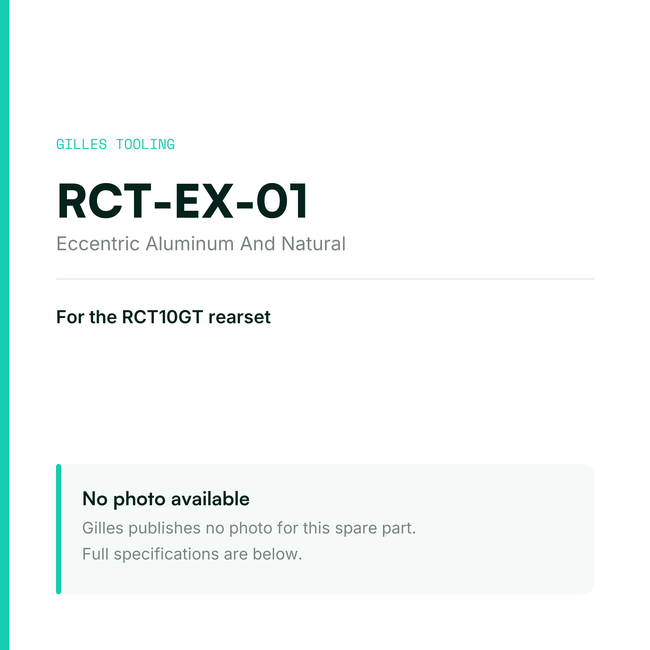 Gilles Eccentric Aluminum And Natural – RCT-EX-01, data card, no manufacturer photo available