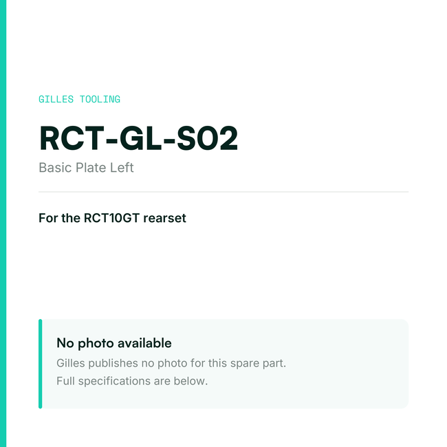 Gilles Basic Plate Left – RCT-GL-S02, data card, no manufacturer photo available