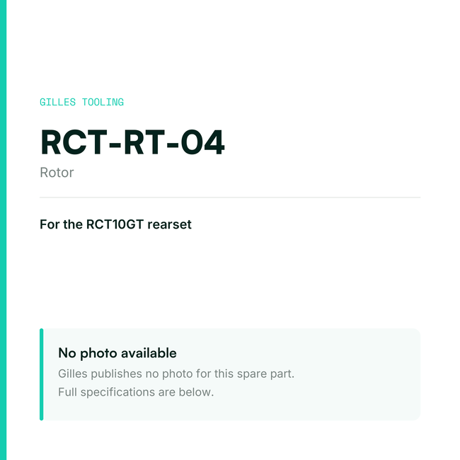Gilles Rotor – RCT-RT-04, data card, no manufacturer photo available