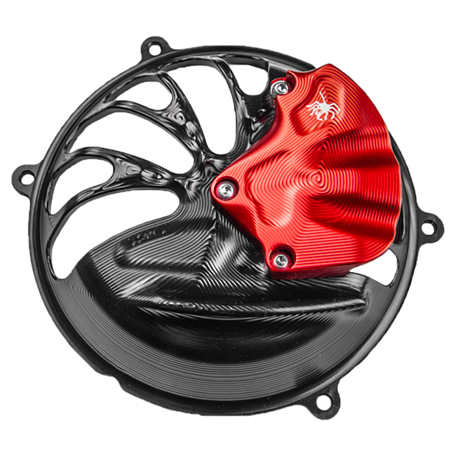 Spider Racing dry clutch cover and Airflow Booster for Ducati Panigale V4 R, billet aluminium, part 20.D205
