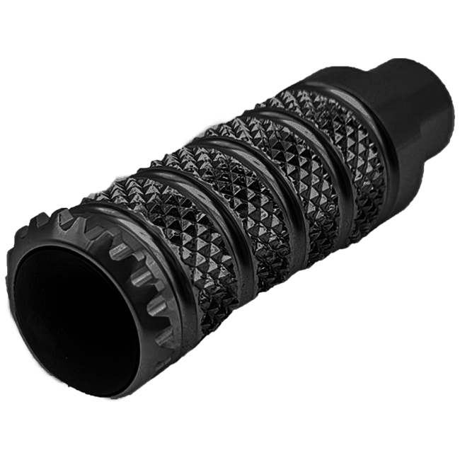 LighTech RFTR318 fixed track-use footpeg 85.5 mm in silver and black anodised aluminium
