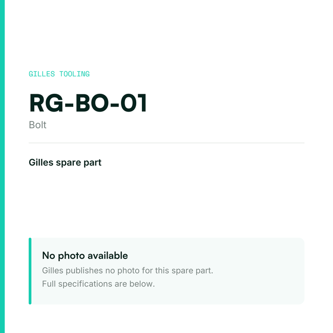 Gilles Bolt – RG-BO-01, data card, no manufacturer photo available