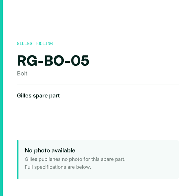 Gilles Bolt – RG-BO-05, data card, no manufacturer photo available