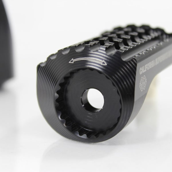 Gilles California Superbike School Footpegs RGK-310-UF23-SET-B, toothed connection to the folding joint