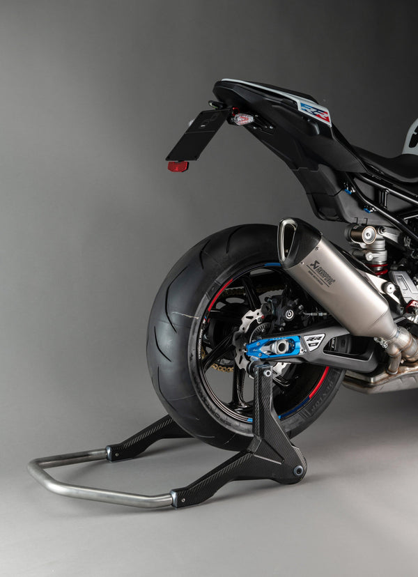 LighTech RSC004R carbon rear paddock stand with roller cradle for Ducati Panigale V4 2025-2026