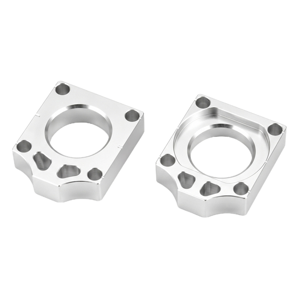 Accossato off-road rear axle blocks RTKS1 for Kawasaki KX450F, silver colour