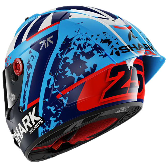 Shark Aeron GP FIM helmet Raúl Fernández Replica 2025 white blue red