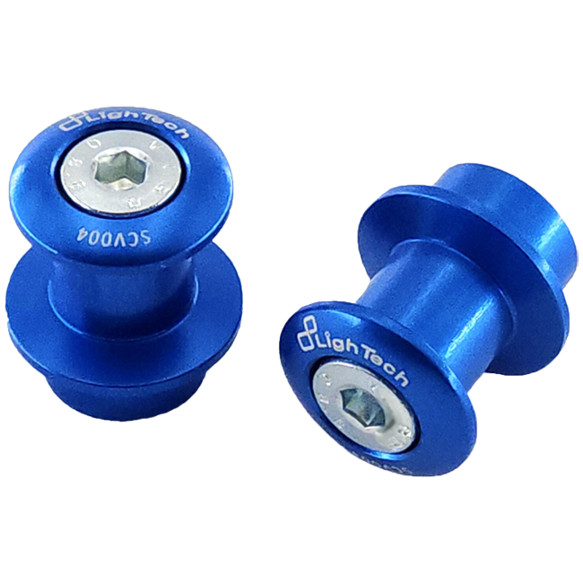 LighTech SCV004 M8 swingarm spools for BMW S1000RR — pair of anodised aluminium bobbins