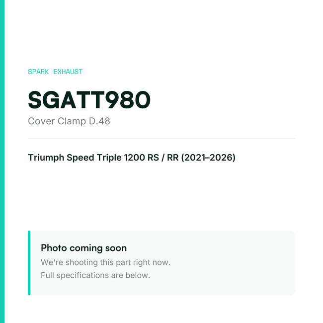 Spark Exhaust Cover Clamp D.48 Triumph Speed Triple 1200 RS/RR (2021-2026) SGATT980 — placeholder, product photo coming soon