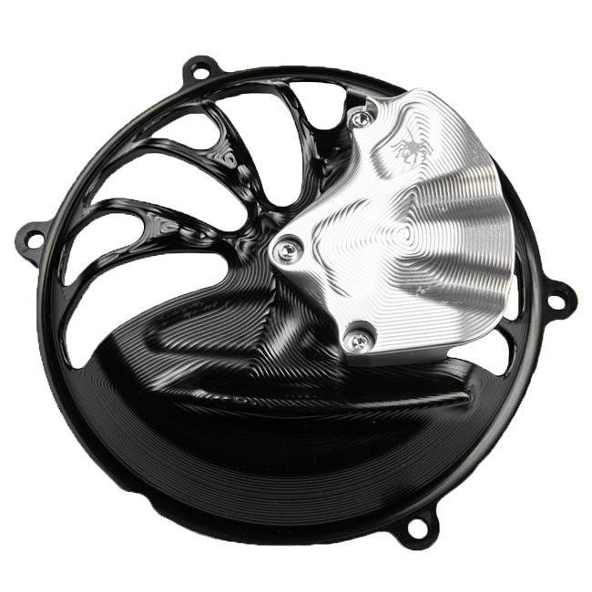 Spider Racing dry clutch cover and Airflow Booster for Ducati Panigale V4 R, billet aluminium, part 20.D205