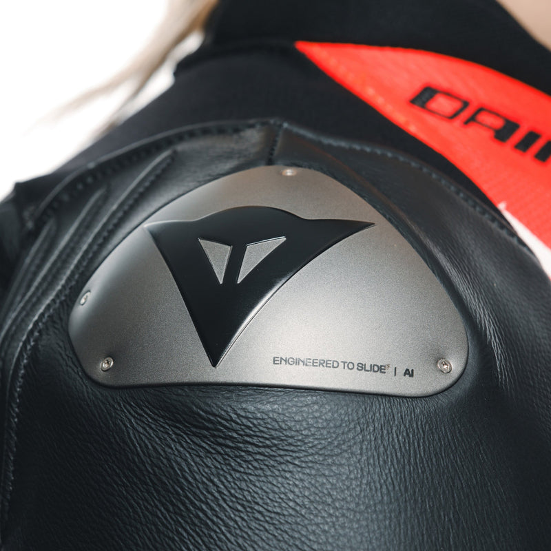 Dainese Misano 3 Lady D-AIR perforated one-piece leather race suit in red
