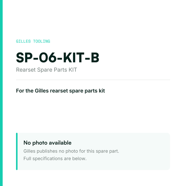 Gilles Rearset Spare Parts KIT – SP-06-KIT-B, data card, no manufacturer photo available