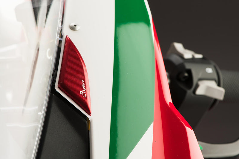 LighTech SPE123 anodised aluminium mirror caps for Ducati Panigale V4/S 2020-2024