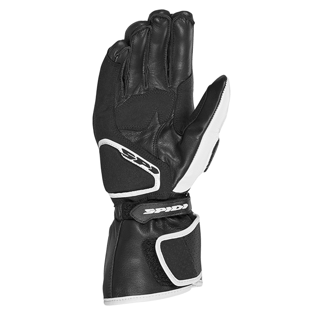 Spidi STR-6 sport motorcycle leather gloves men's black and white