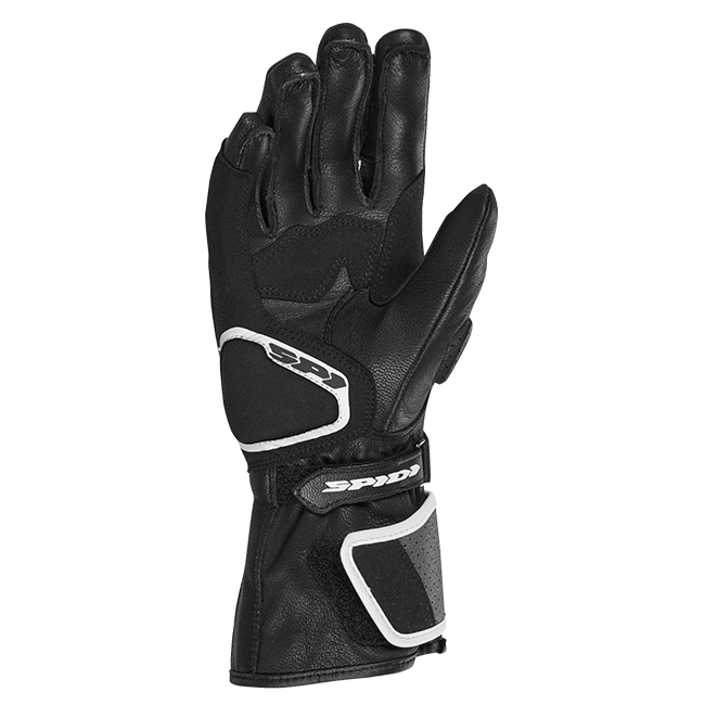 Spidi STR-6 Sport women's motorcycle leather gloves in black and white