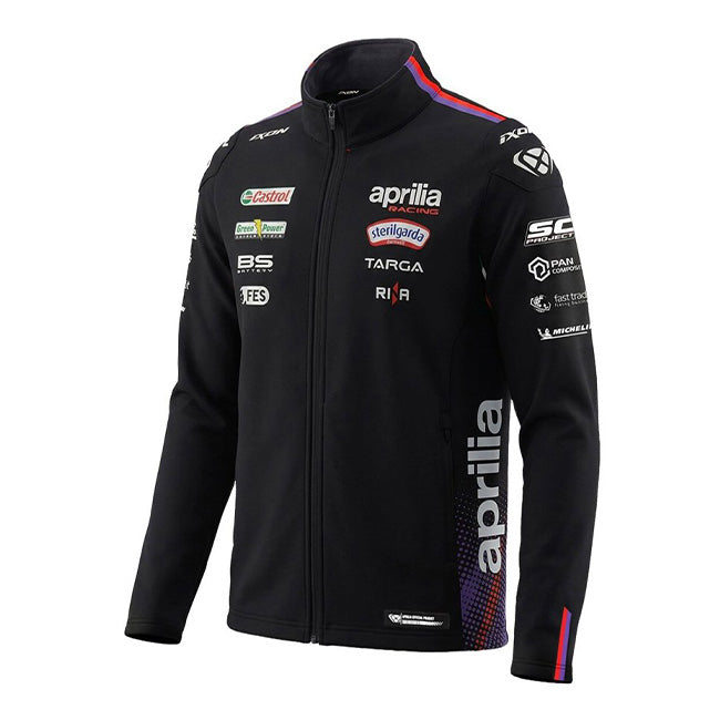 IXON SW1 APRILIA 26 men's zip sweatshirt jacket in black and fluo red – 2026 Aprilia Racing Team replica