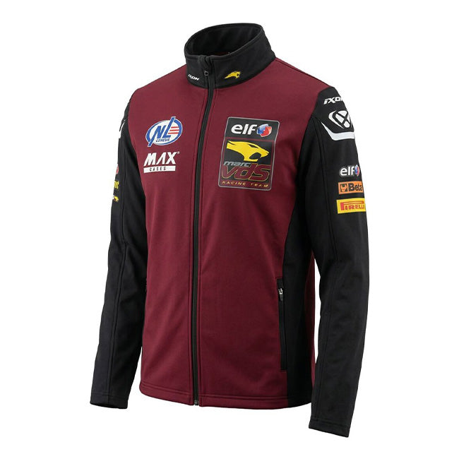 IXON ELF Marc VDS Racing Team Zip Sweatshirt Jacket Replica 2026 in bordeaux and black, men's
