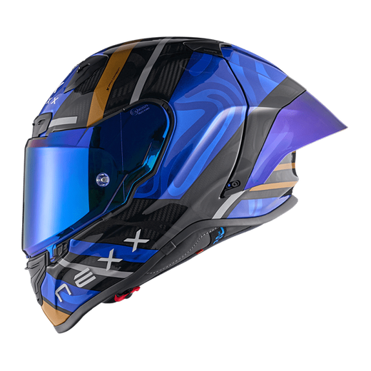 Nexx X.R3R Swirl Carbon Deep Blue Gold Racing Helmet