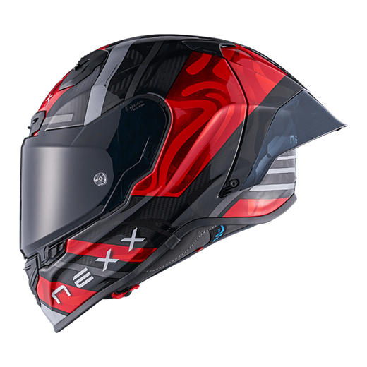 Nexx X.R3R Swirl Carbon Red Silver Full-Face Racing Helmet