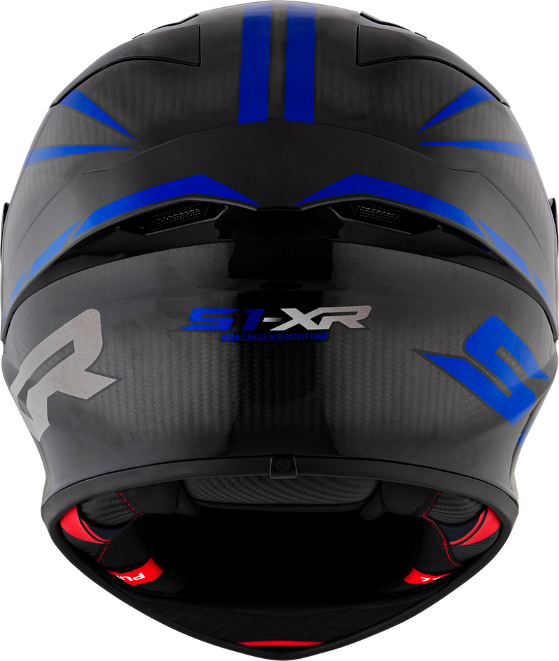 Suomy S1-XR GP full-face racing helmet in Carbon Hypersonic Blue finish