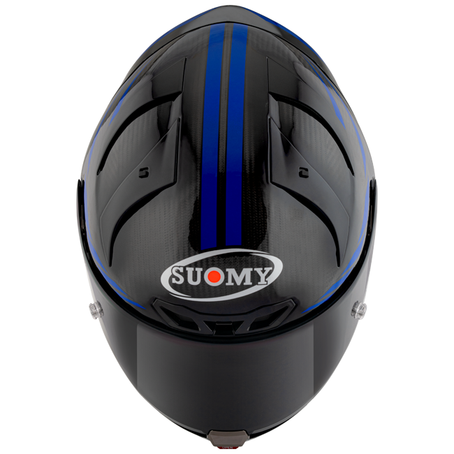 Suomy S1-XR GP full-face racing helmet in Carbon Hypersonic Blue finish