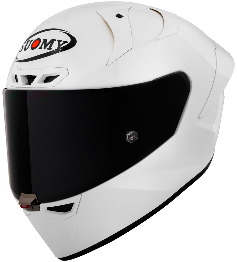 Suomy S1-XR GP full-face racing helmet in plain gloss white