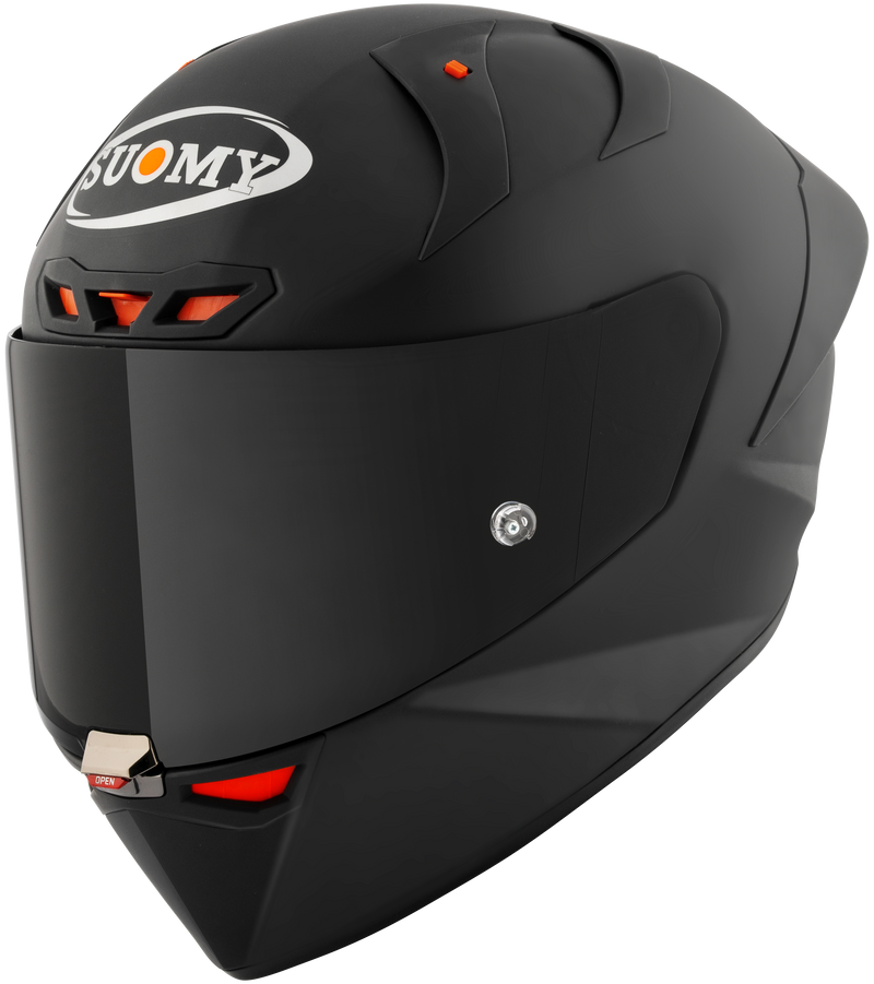 Suomy S1-XR GP full-face race helmet in plain black matt finish