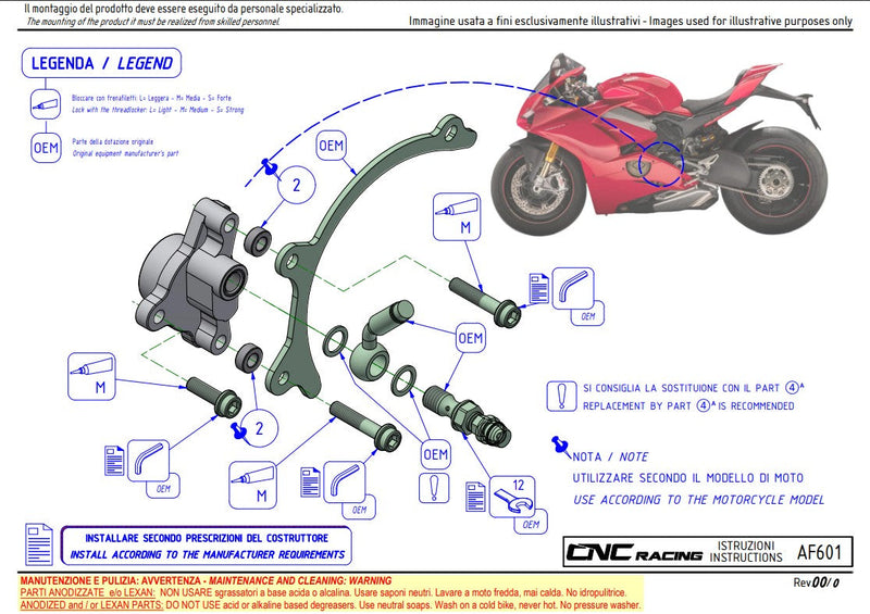 CNC Racing AF601 clutch slave cylinder for Ducati Panigale V4 anodised billet aluminium