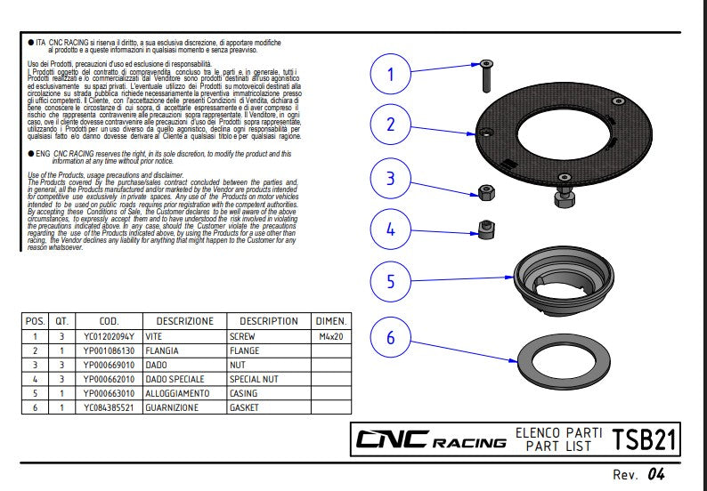 CNC Racing TSB21 carbon fuel cap for Ducati Panigale V4/S/R 2025-2026