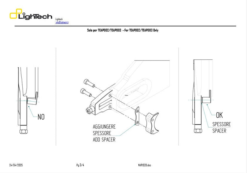 LighTech TEAP003 chain tensioner for Aprilia RSV4 RR RF 1100 Factory in black anodised finish