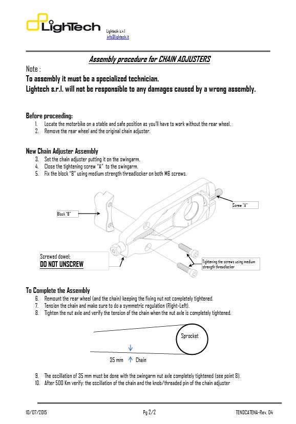 LighTech TEYA006 chain tensioner for Yamaha YZF-R6 RJ27 in anodised finish