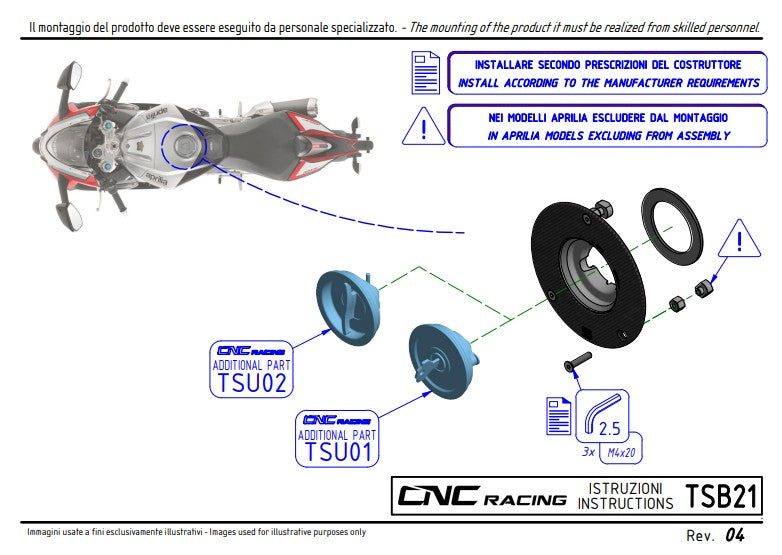 CNC Racing TSB21 carbon fuel cap for Ducati Panigale V4/S/R 2025-2026