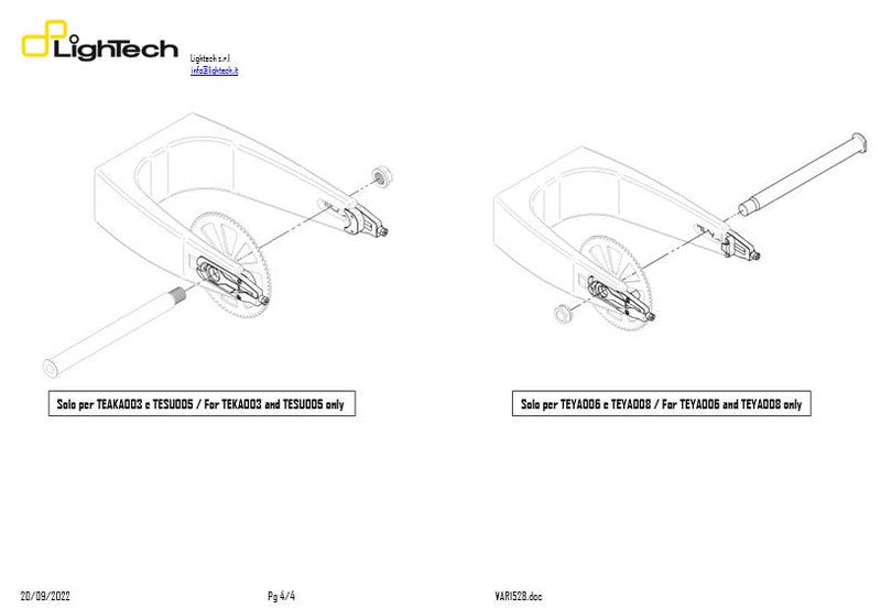 LighTech TEBM003 chain tensioner for BMW S1000RR K67 in anodised aluminium