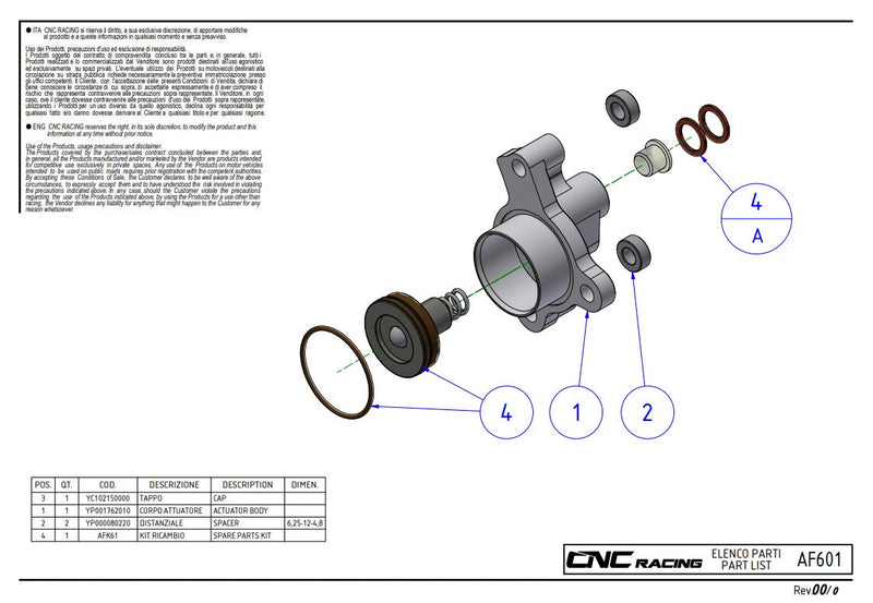 CNC Racing AF601 clutch slave cylinder for Ducati Panigale V4 anodised billet aluminium