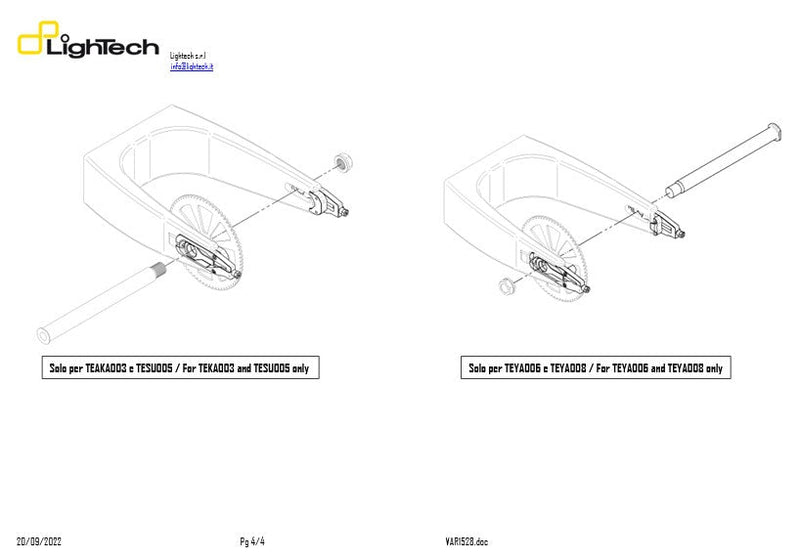 LighTech TEYA004 chain tensioner for Yamaha YZF-R1 RN22 in anodised aluminium