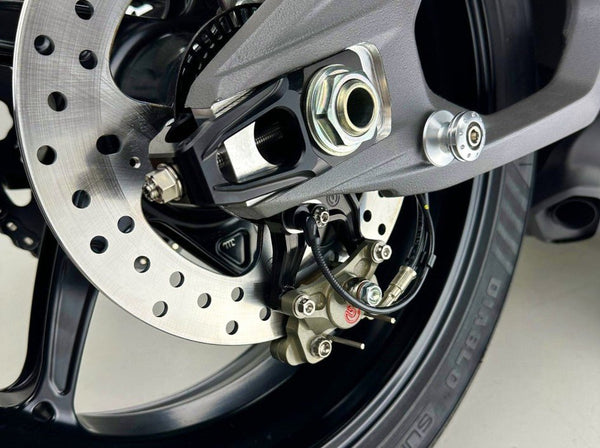 Motocorse chain tensioner slider kit with Brembo P2-24 caliper bracket for Ducati Panigale V4 2025-2026
