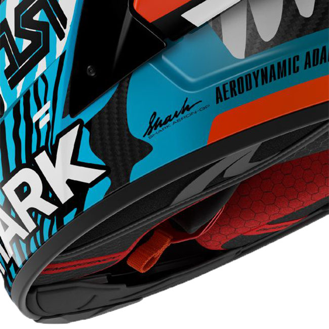 Shark Aeron GP FIM 2 Racing full-face helmet in Speed-Fancy DWB white blue black